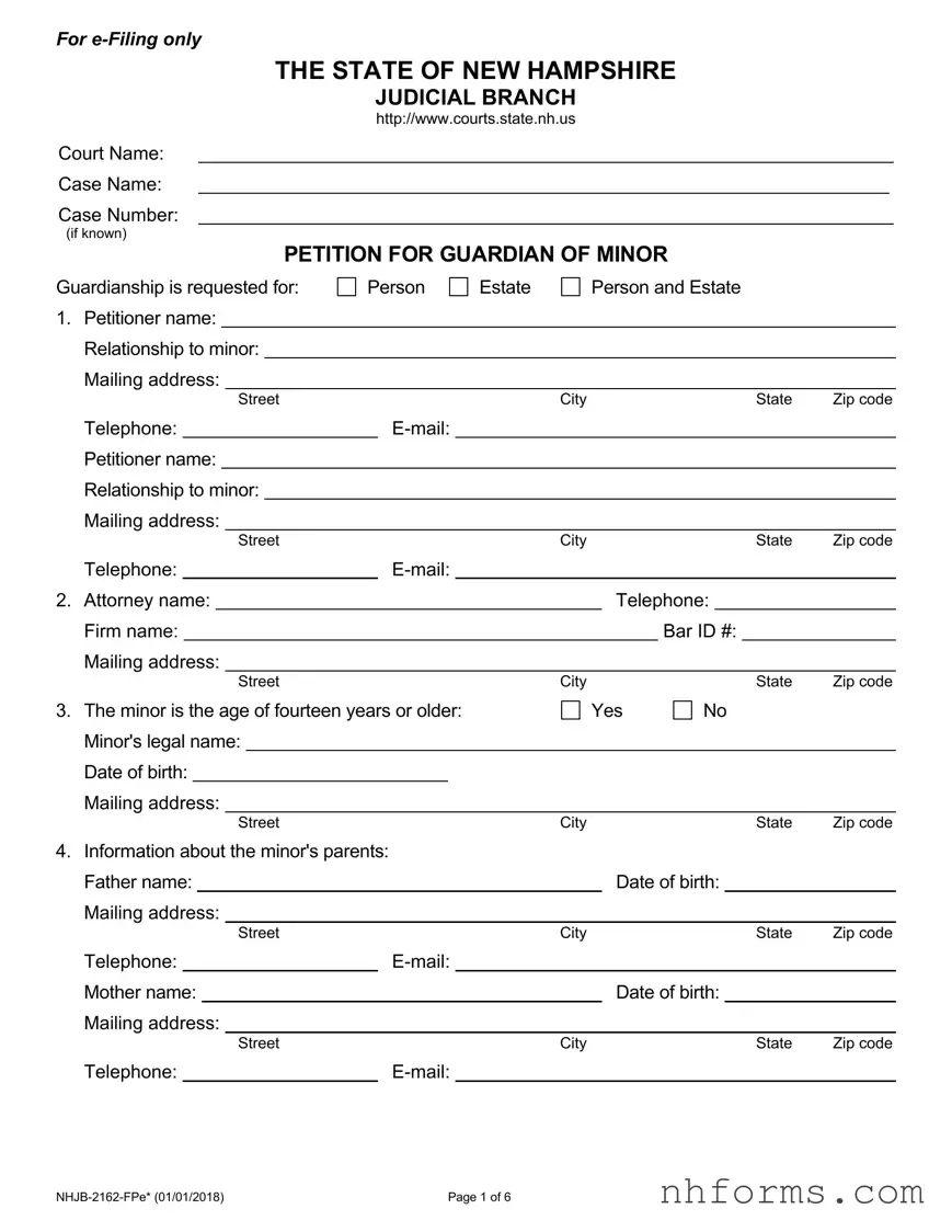 Nh Petition Guardianship Template