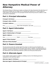 Attorney-Approved  Medical Power of Attorney Document for New Hampshire