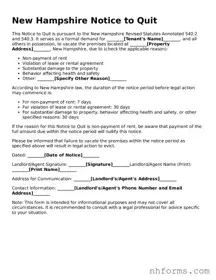 Attorney-Approved  Notice to Quit Document for New Hampshire