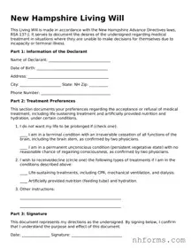 Attorney-Approved  Living Will Document for New Hampshire