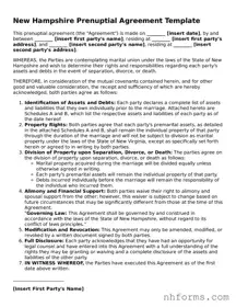 Attorney-Approved  Prenuptial Agreement Document for New Hampshire